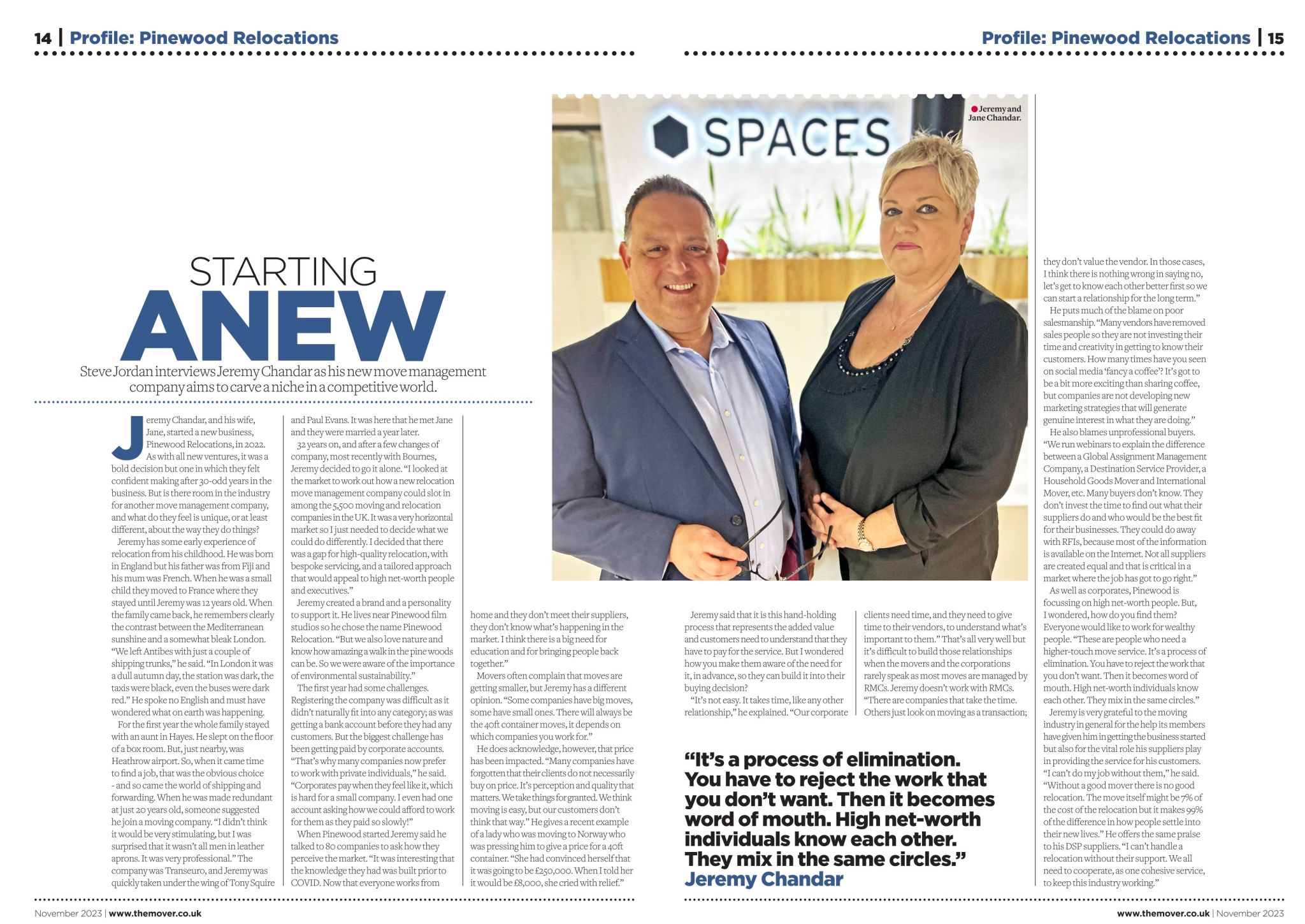 Pinewood Relocations Appeared Mover Magazine